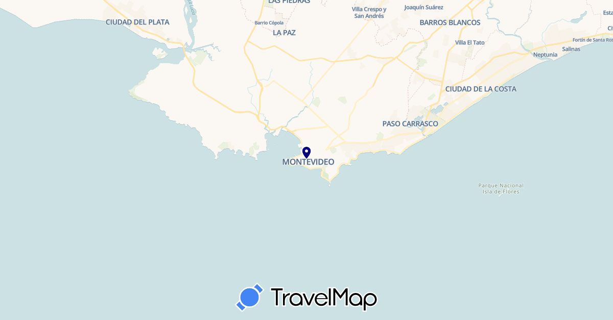 TravelMap itinerary: driving in Uruguay (South America)